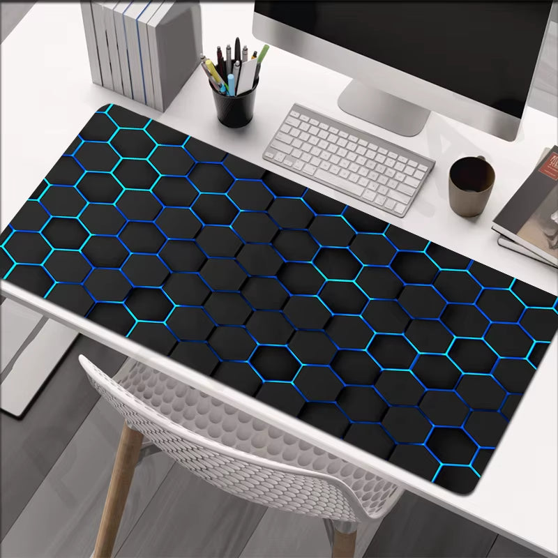 Large Geometric Gaming Mouse Pad - 90x40 cm Desk Mat for PC and Keyboard