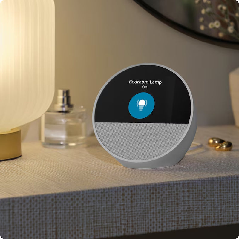 Echo Spot (2024 Release), Smart Alarm Clock with Vibrant Sound and Alexa - Black