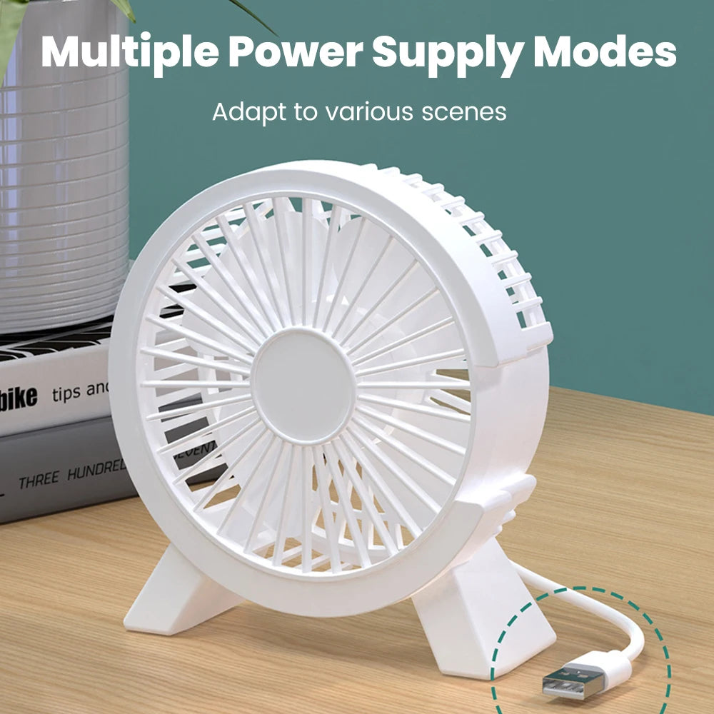 Portable Mini USB Rechargeable Table Fan for Home, Office, and Dormitory Use