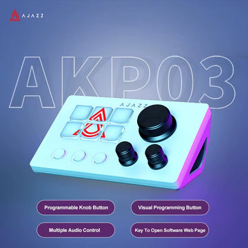AKP03E Desktop Helper Desk Console Panel Controller Programmable Macro Custom Button Mini Keyboard for Multiple Scenario