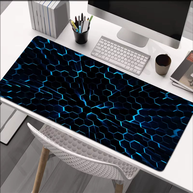 Large Geometric Gaming Mouse Pad - 90x40 cm Desk Mat for PC and Keyboard