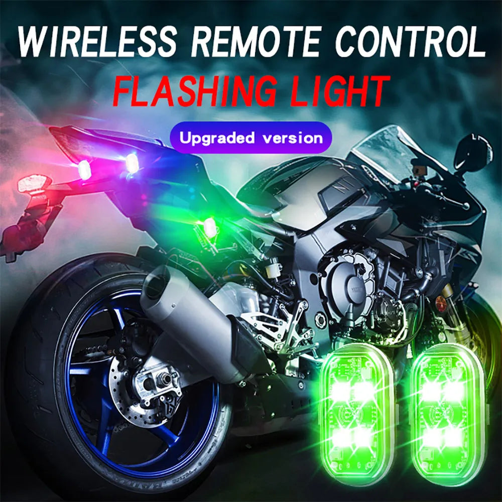 Wireless LED Strobe Lights for Automotive Decoration and Safety, Rechargeable with 8 Color Options