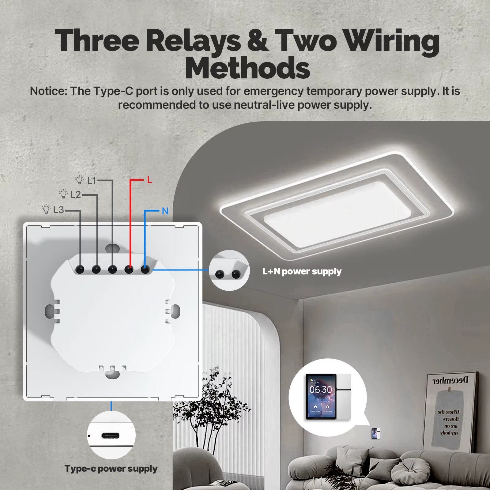 Tuya Wifi Smart Control Panel 3.5" Touch Screen, 3 Relays & Buttons, IR Remote, Bluetooth Sigmesh Hub, Home Automation