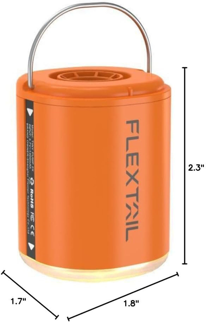 Portable Air Pump with Camping Lantern Tiny Pump 2X 4Kpa Air Pump for Inflatables Rechargeable Air Mattress Pump with Magnetic Design for Sleeping Pads, Pool Floats, Swimming Rings(Og)