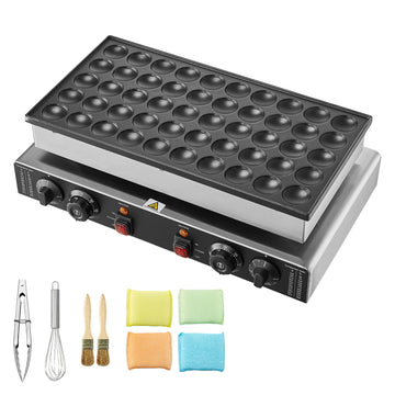 50-Piece Mini Dutch Pancake Maker and Dorayaki Baker Machine - Commercial Non-Stick Waffle Maker with Dual Temperature and Time Control