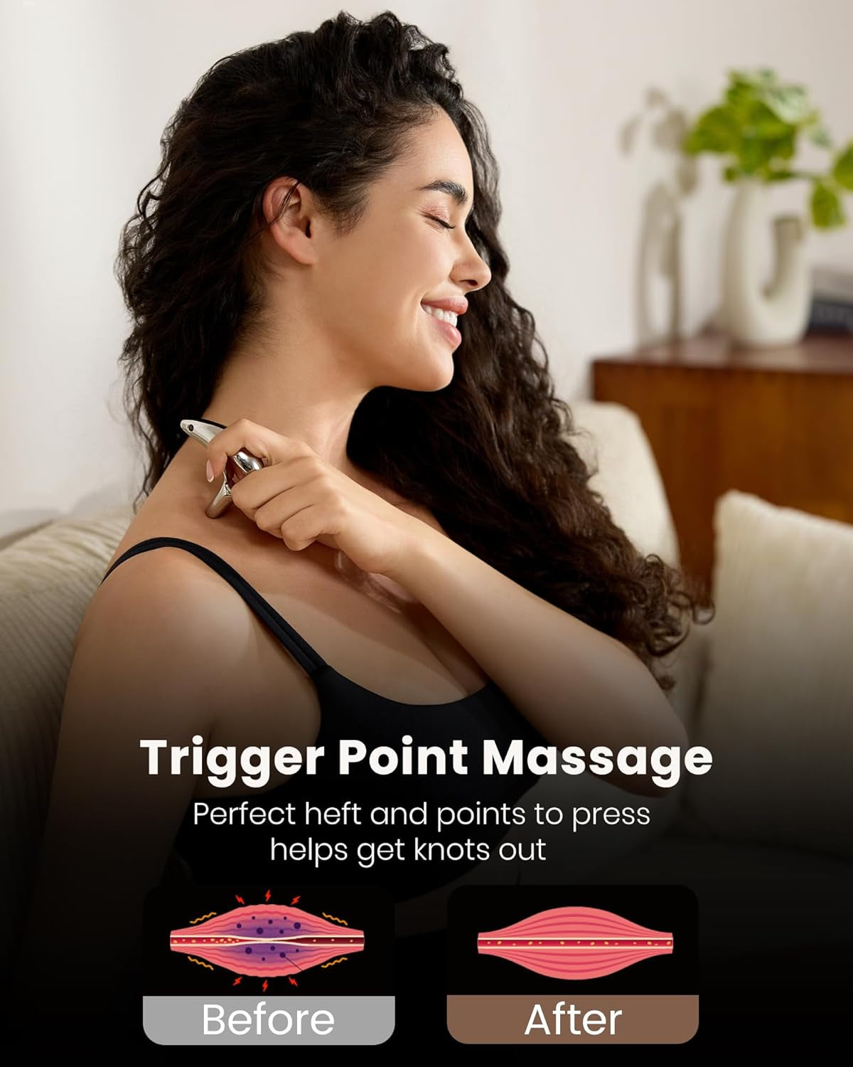 Trigger Point Massage Tool for Deep Tissue Massage & Gua Sha, HSA Muscle Scraper Tool for Full Body Pain Relief, FSA Eligible Items Thumb Saver Acupressure Tool