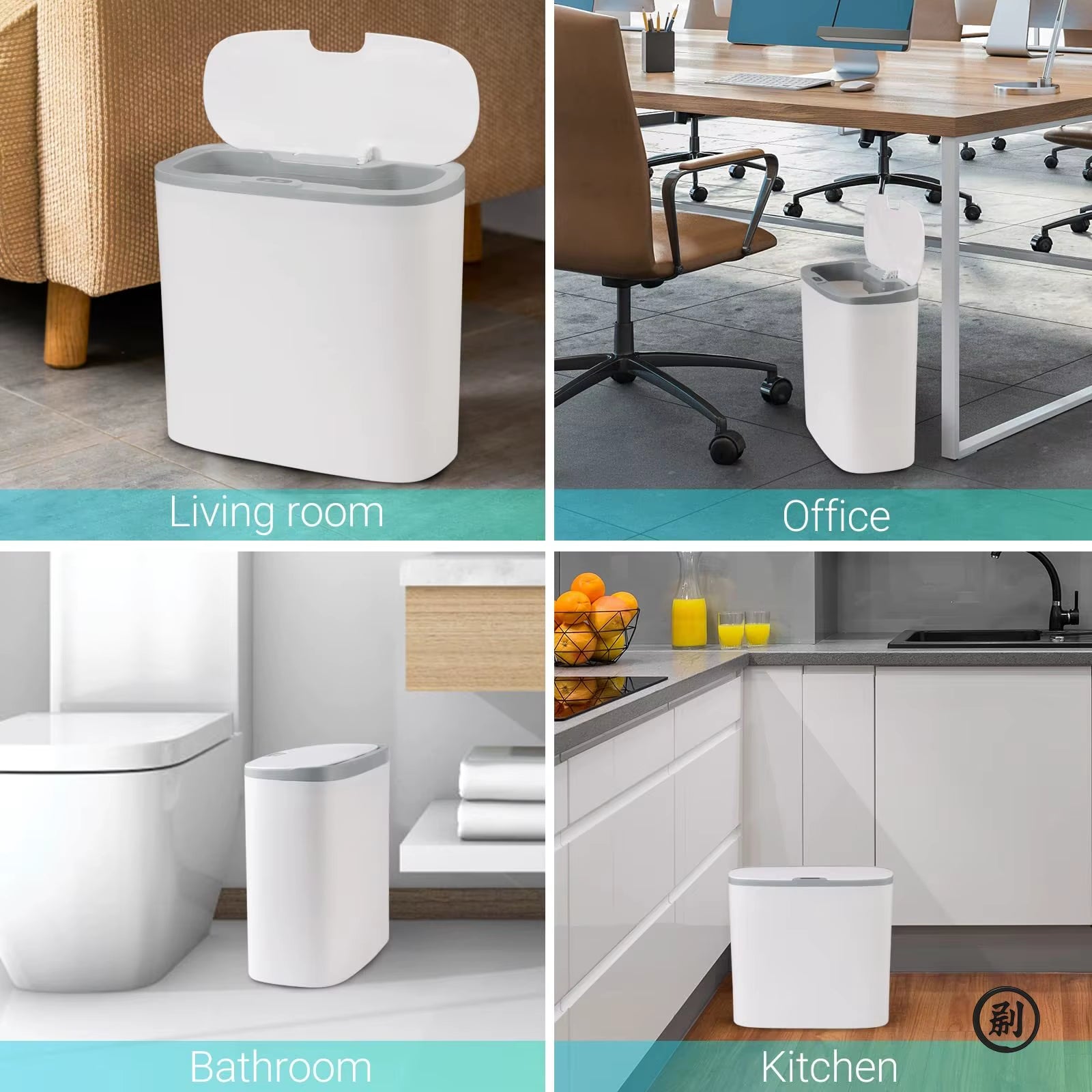 Automatic Bathroom Trash Can with Lid, Touchless Small Trash Can, Motion Sensor Waterproof Slim Garbage Can for Kitchen, Bedroom