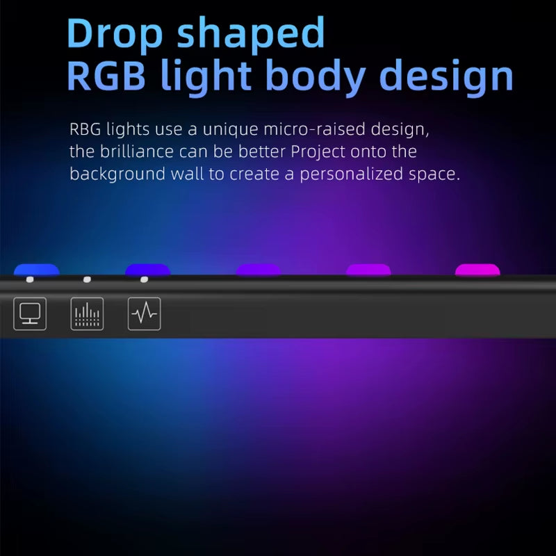 RGB Music Rhythm Computer Monitor Light Bar with Dimming Function for Enhanced Desk and Gaming Experience