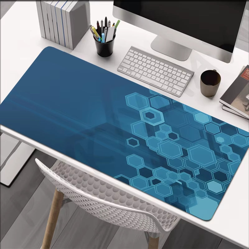 Large Geometric Gaming Mouse Pad - 90x40 cm Desk Mat for PC and Keyboard