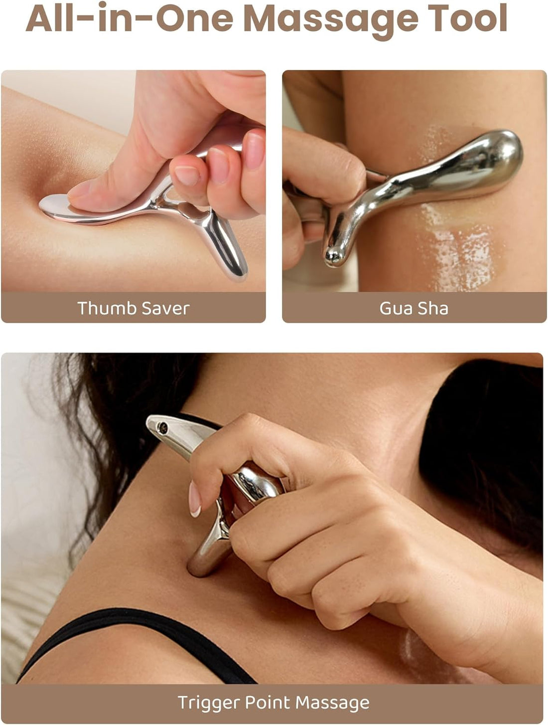 Trigger Point Massage Tool for Deep Tissue Massage & Gua Sha, HSA Muscle Scraper Tool for Full Body Pain Relief, FSA Eligible Items Thumb Saver Acupressure Tool