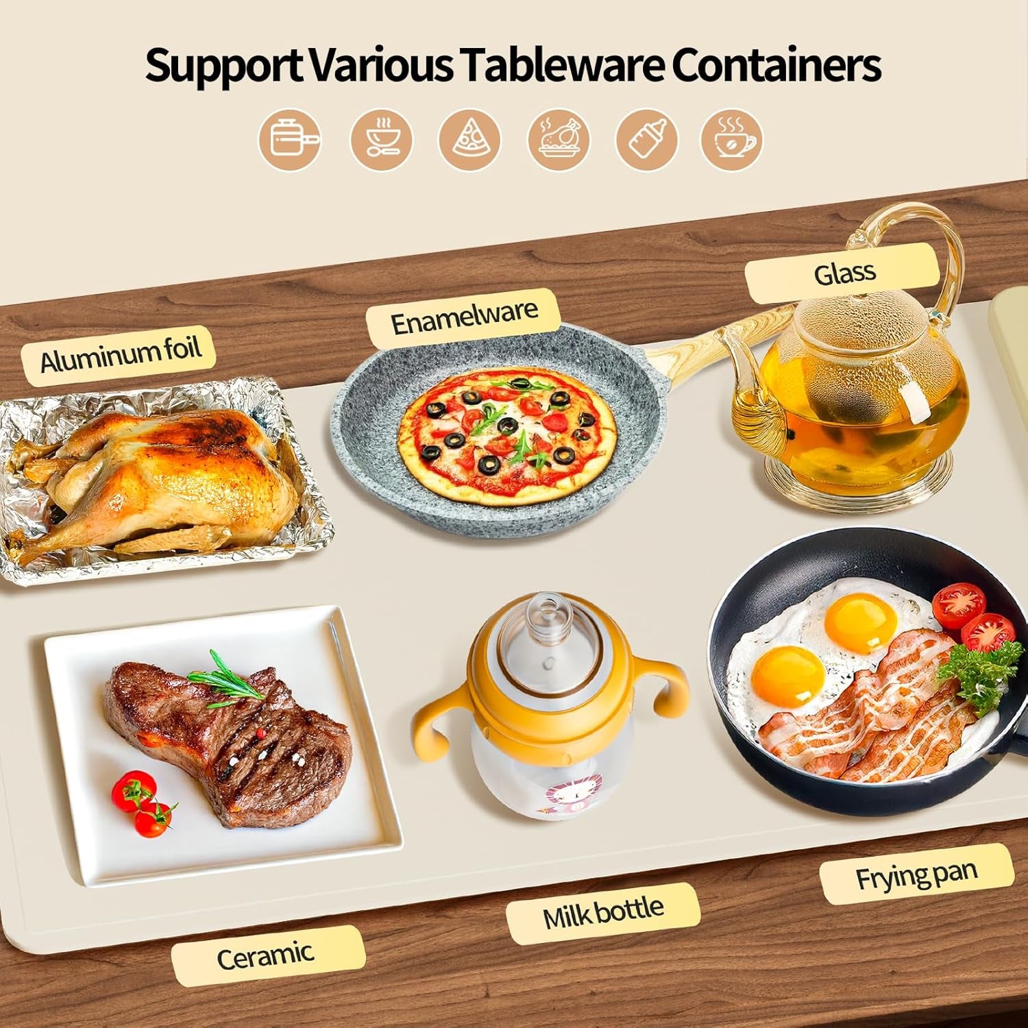 Food Warming Mat,Upgrade Fast Full-Surface Heating Mat, Electric Warming Tray with 6 Temperature and 6Hourstimer, Portable Rollable Food Warmer Perfect for Parties Buffet and Home Dinners