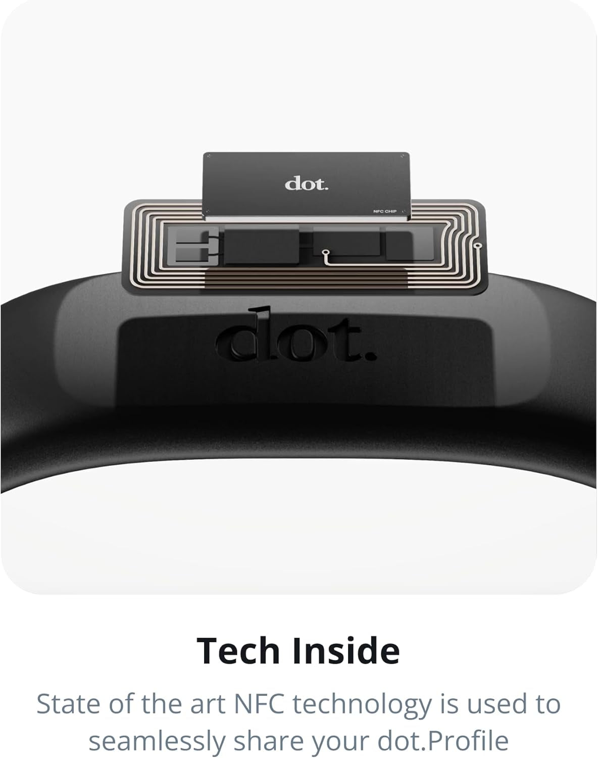 Band - Digital Business Card Wristband - Tap Compatible with Iphone & Android (Black)