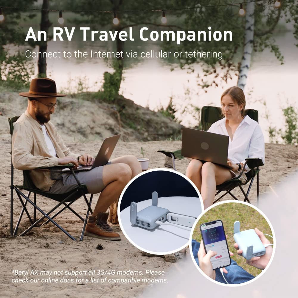 GL-MT3000 (Beryl AX) Portable Travel Router, Pocket Wi-Fi 6 Wireless 2.5G Router, Portable VPN Routers Wifi for Travel, Public Computer Routers, Business, Moblie/Rv/Cruise/Plane