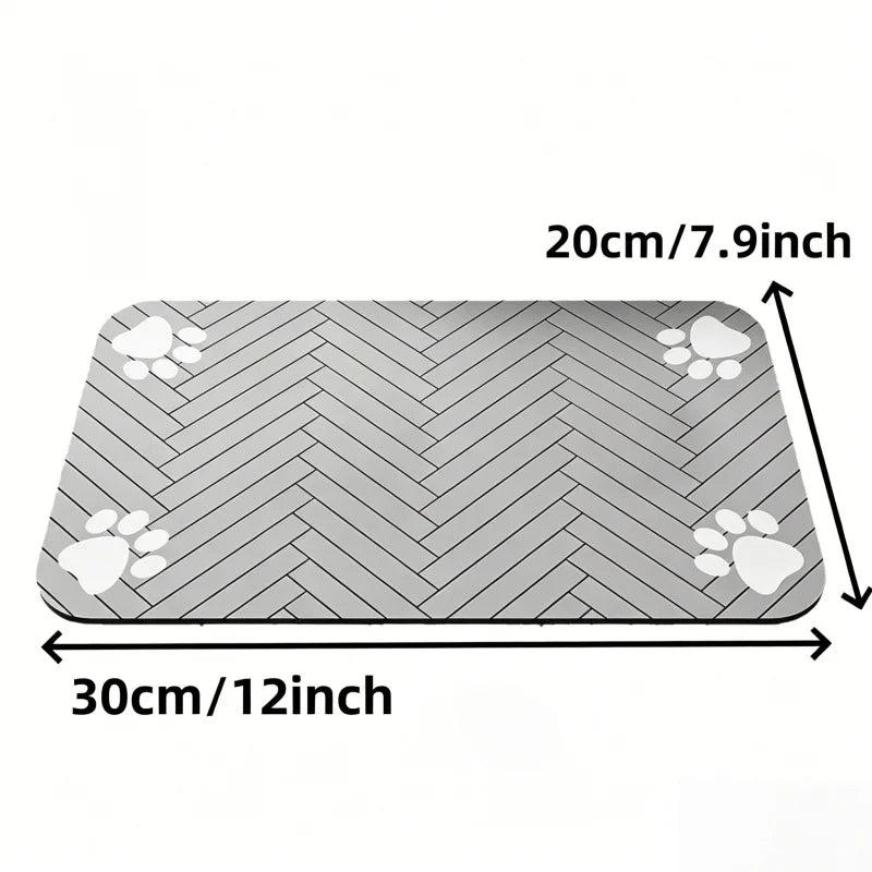Absorbent Pet Feeding Mat with Waterproof Rubber Backing – Quick-Dry Placemat for Food and Water Bowls for Dogs and Cats