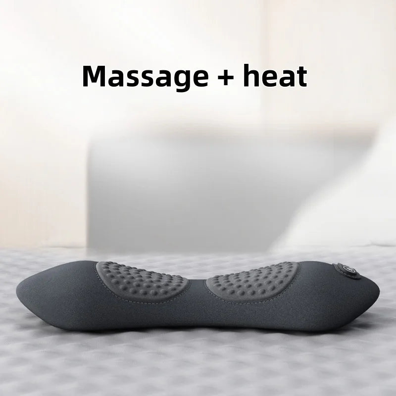 3-in-1 Electric Back Massager with Heat, Vibration, and Traction - Lumbar Support Pillow for Deep Tissue Relaxation