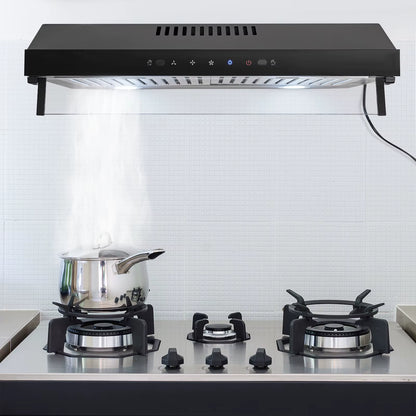 60Cm Smart Touch & Gesture Control Kitchen Range Hood with Dual Pure Copper Motors Bright LED Lights for Home & Restaurant Use