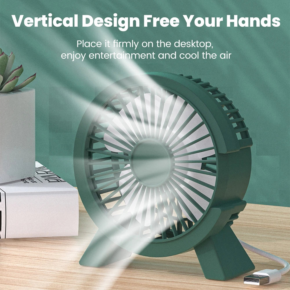 Portable Mini USB Rechargeable Table Fan for Home, Office, and Dormitory Use