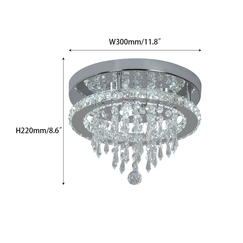 Modern K9 LED Crystal Ceiling Lamp - Smart Chandelier Pendant Light in Chrome for Dining and Living Room Luxury Decor