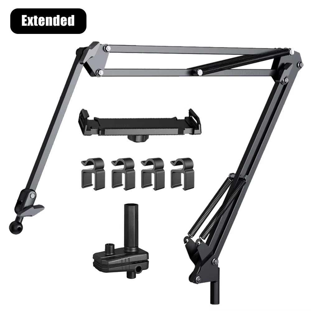 Keep your screen at a comfortable angle using the Long Arm Rotatable Phone Stand with a strong clamp & smooth 360° movement.