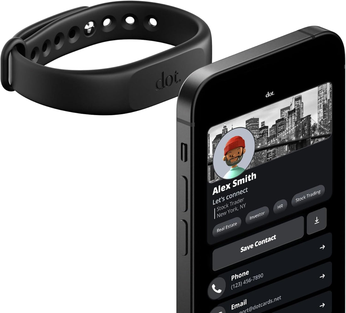 Shop a Digital Business Card Wristband that shares contact details by tap or QR scan & works smoothly with iPhone & Android phones.