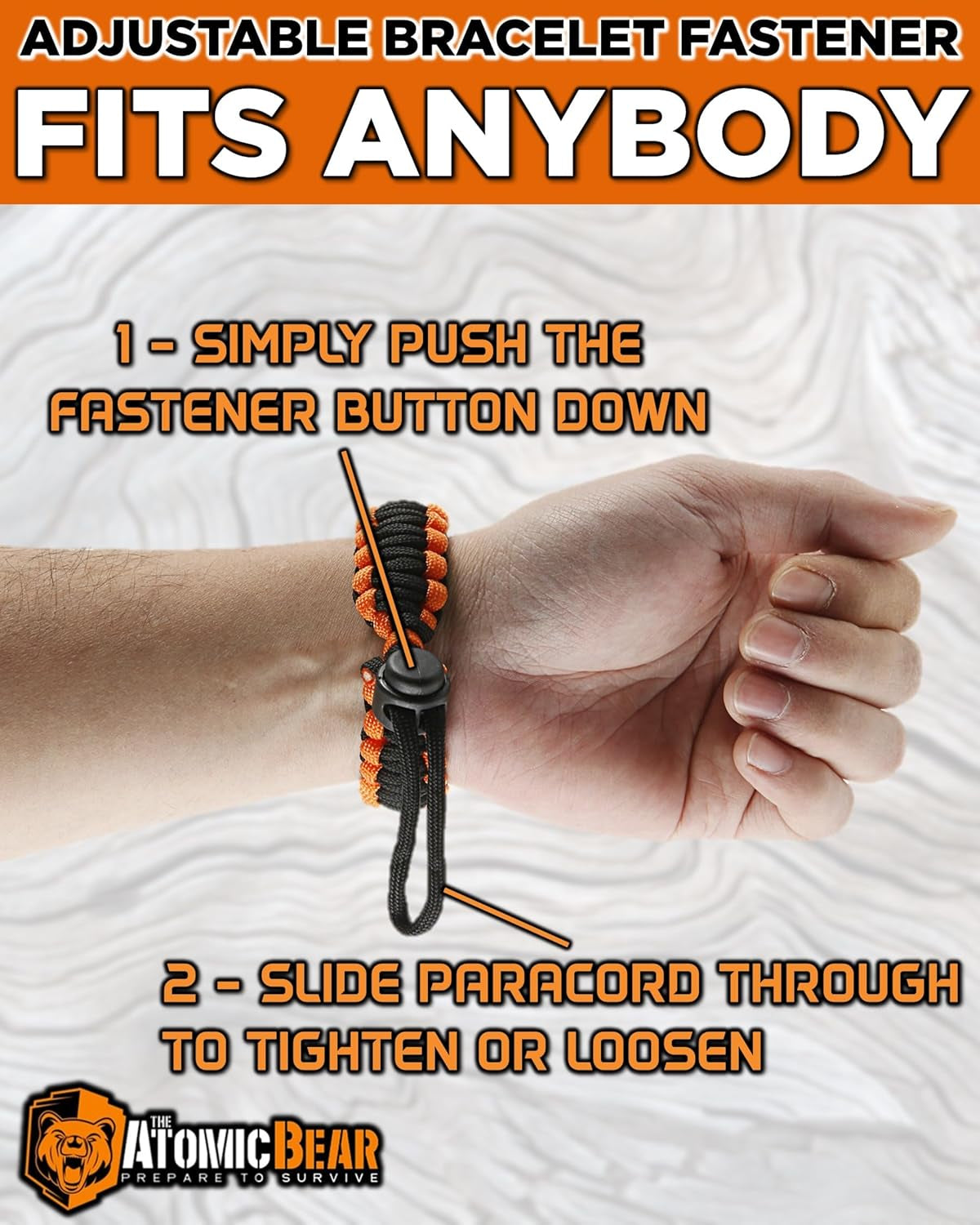 Buy Atomic Bear Paracord Bracelet for outdoor trips, camping, and hiking. A simple and useful gear for everyday use & travel needs.