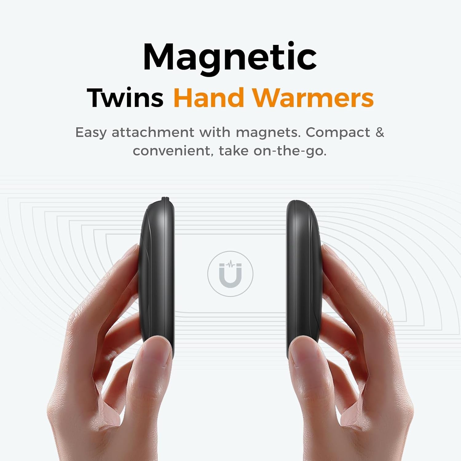 Shop 2 Pack Magnetic Hand Warmers rechargeable with adjustable heat, long-lasting battery life & compact pocket-friendly design.