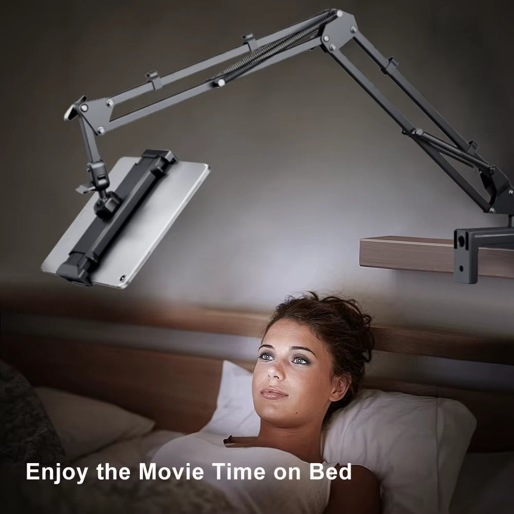 Keep your screen at a comfortable angle using the Long Arm Rotatable Phone Stand with a strong clamp & smooth 360° movement.