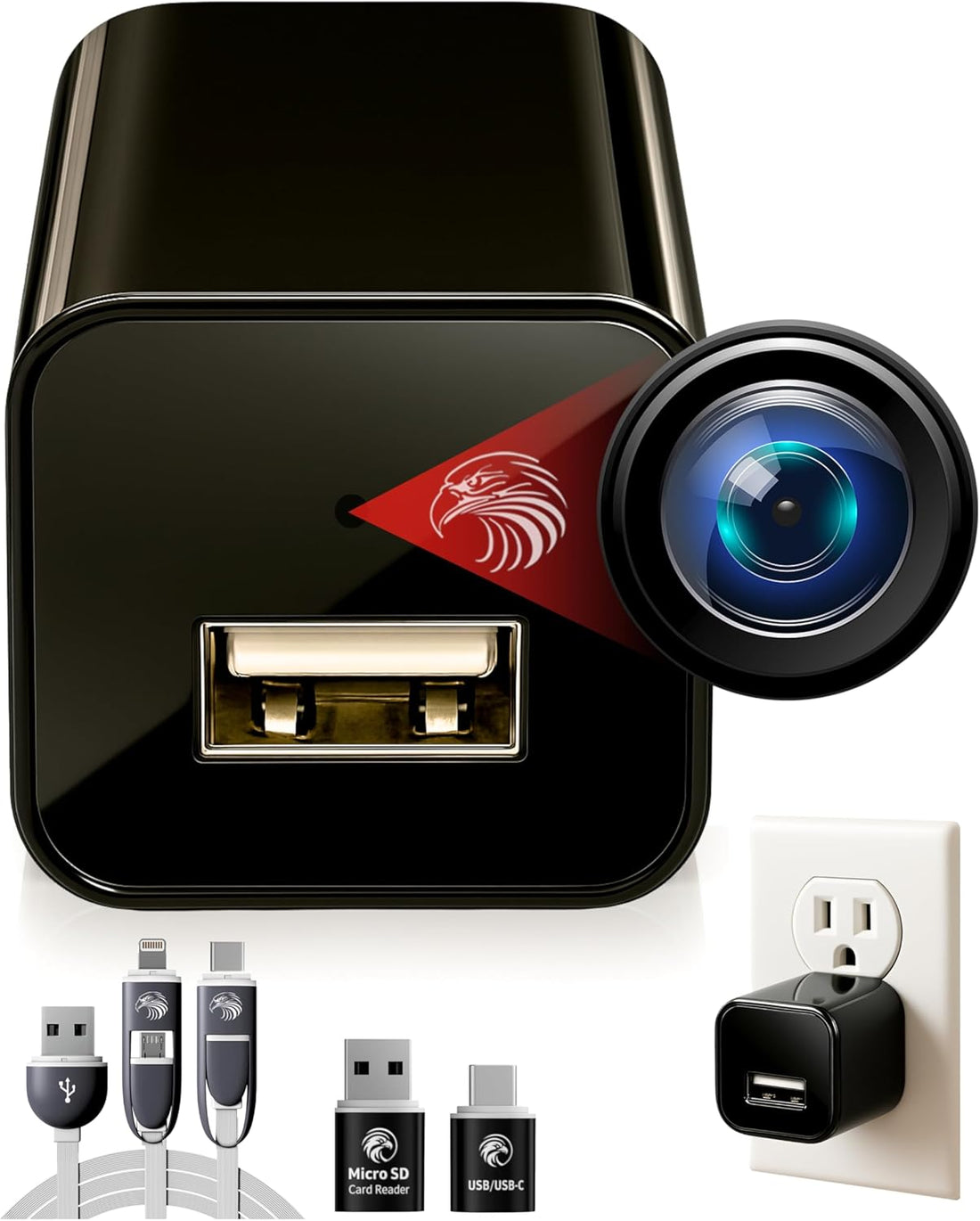 Order a Plug in Indoor Security Camera for clear 1080p video & motion detection for pet monitoring with local recording at home. 