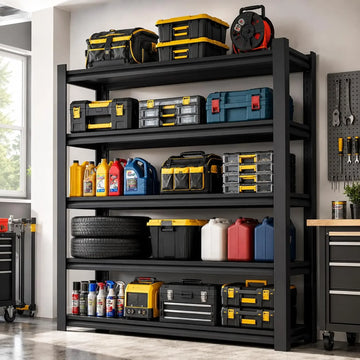 Heavy-Duty 5-Tier Metal Garage Storage Shelving Unit, 78" H x 47.5" W x 18" D, 3000 lbs Capacity, Customizable