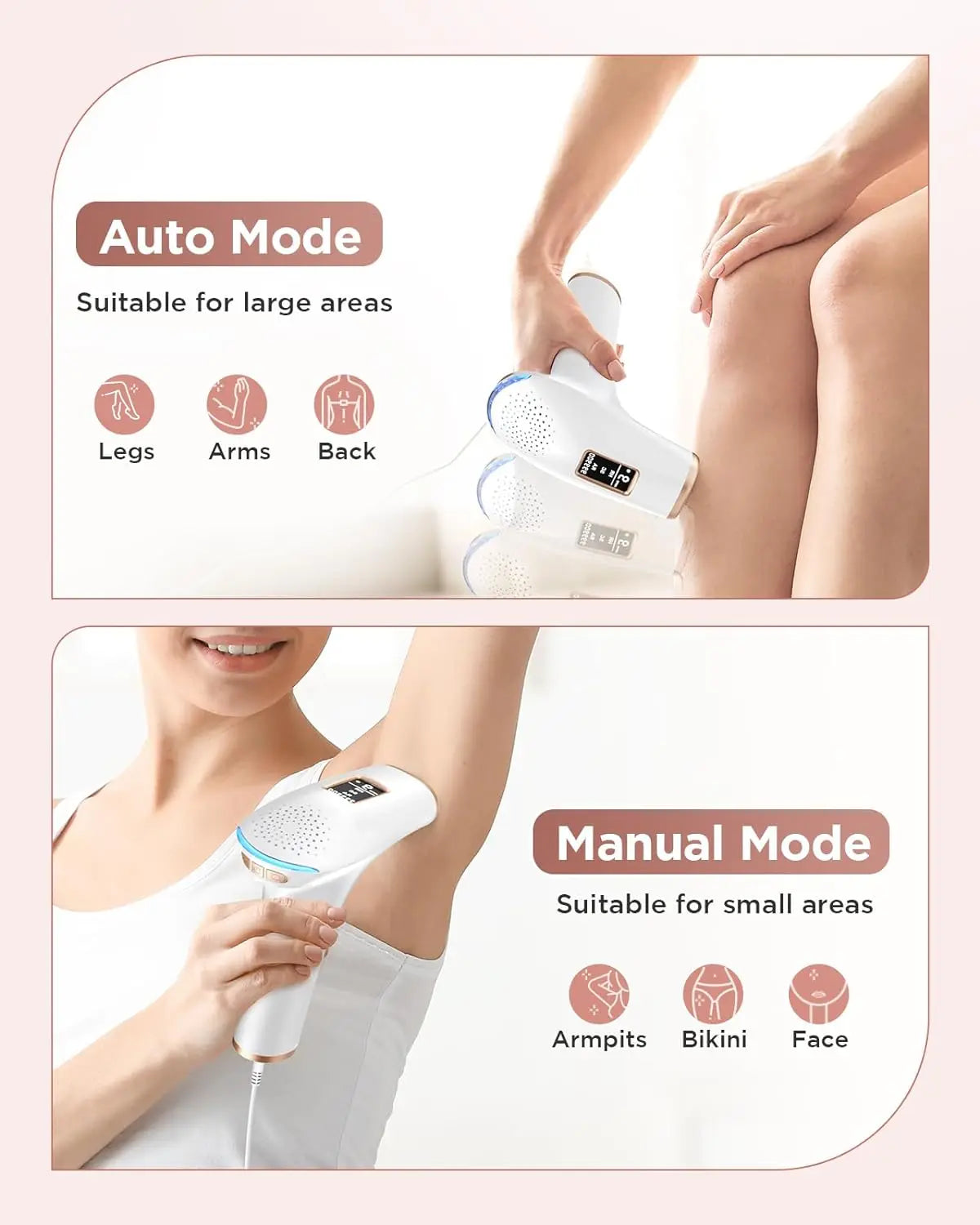 999900 Flashes IPL Hair Removal Device for Safe, Permanent, and Painless Treatment for Face and Body - Suitable for Men and Women for Home Use