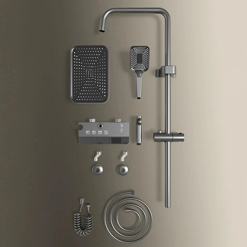Transform Your Shower Experience with the LED Display Bathroom Shower Set Featuring Piano Key Controls - Complete Rain Shower Accessories