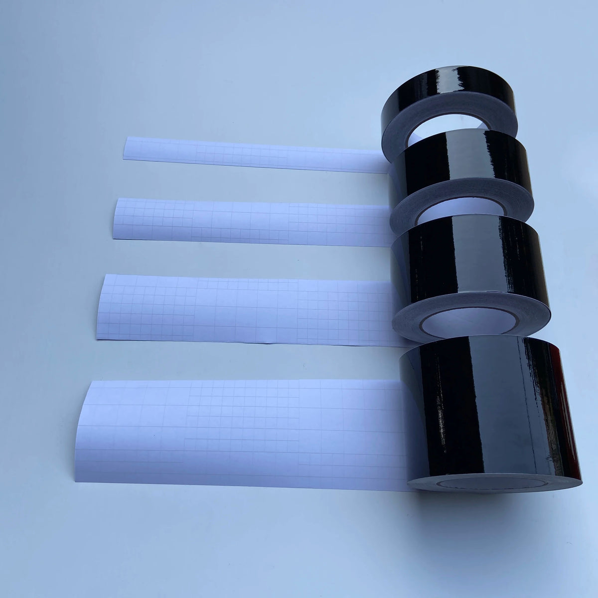 Glossy Black Vinyl Wrap Film Stripes (3/5/7/10CM) for Car Hood, Roof, Pillar, and Window Trim Blackout Applications