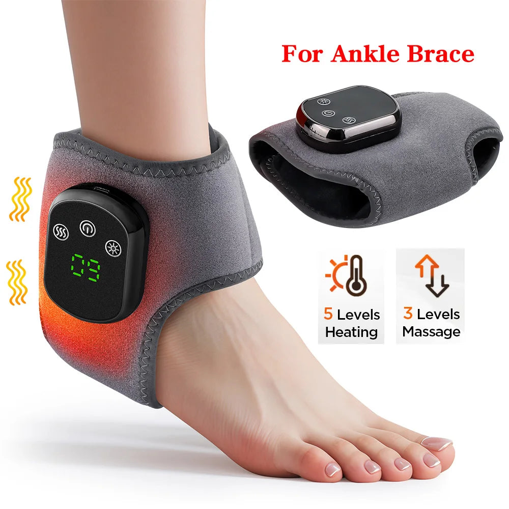 Rechargeable Electric Heating Wrist Guard with Vibration Massage and Hot Compress for Hand and Ankle Support