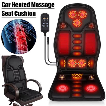 Electric Back Massager Infrared Full-Body Massage Chair Cushion Winter Household Cushion Heated Car Seat Cushion Cover Universal