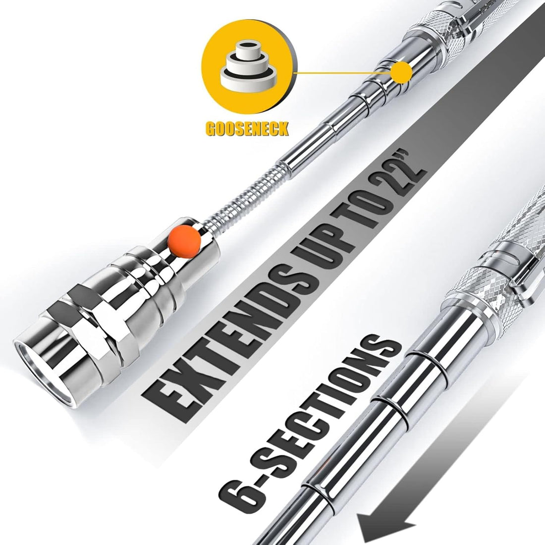 Magnetic Pickup Tool, Gifts for Men, Telescoping Magnet Flashlight, Mens Gifts, Birthday Gifts for Men, Women，Him, Teen Boys, Mechanic, Boyfriend, Dad, Husband, Father, Black