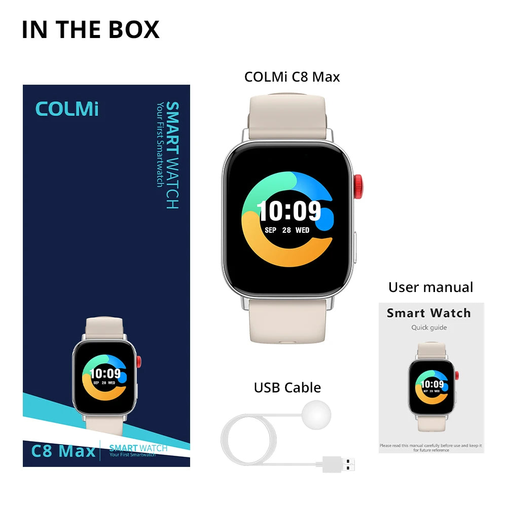 C8 Max Voice Calling Smart Watch with 1.93" HD Color Display and Comprehensive Health and Fitness Tracking for Men and Women