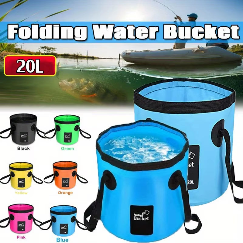 20L Portable Foldable Water Bucket for Travel, Camping, Hiking, Fishing, and Washing
