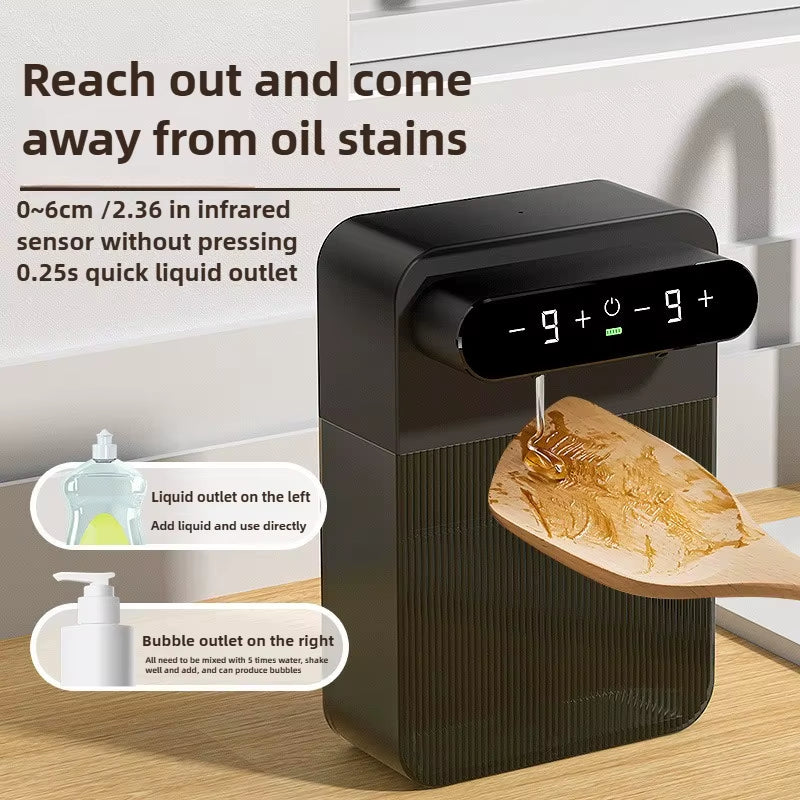 Automatic Foaming Soap Dispenser 400Ml+400Ml USB Rechargeable Double-Headed Touchless Wall-Mountable for Multiple Scenarios