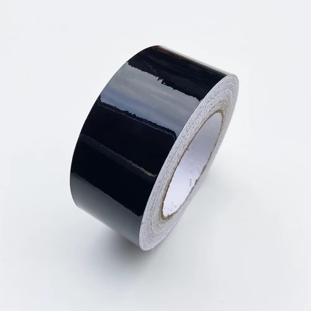Glossy Black Vinyl Wrap Film Stripes (3/5/7/10CM) for Car Hood, Roof, Pillar, and Window Trim Blackout Applications