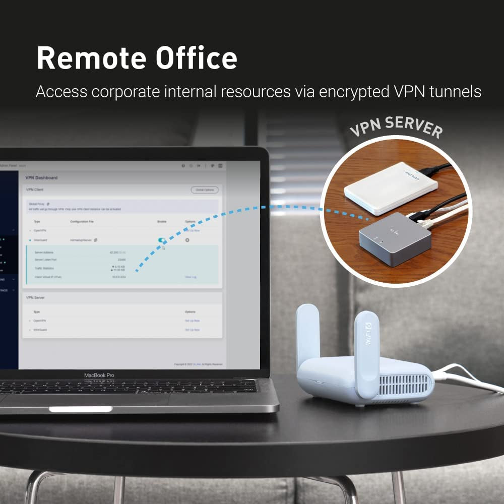 GL-MT3000 (Beryl AX) Portable Travel Router, Pocket Wi-Fi 6 Wireless 2.5G Router, Portable VPN Routers Wifi for Travel, Public Computer Routers, Business, Moblie/Rv/Cruise/Plane