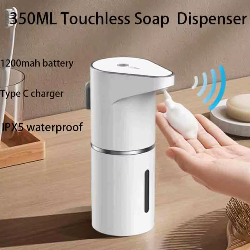 Automatic Soap Dispenser Touchless Foaming Soap Dispenser 350Ml USB Rechargeable Electric 4 Level Adjustable Foam Soap Dispenser