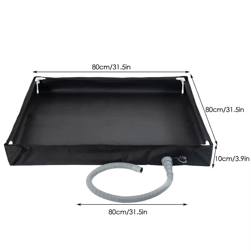 Foldable Portable Shower Base for Camping Tent Outdoor Bathing - PVC Oxford Fabric with Drain Valve for Beach RV Travel Pet Bath