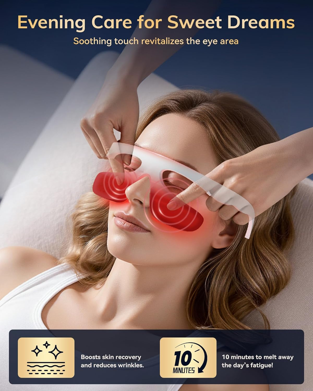 Under Eye Red Light Therapy Device, Red Light Therapy Glasses for Eyes 630±10Nm,Red Light Eye Mask for the Treatment of Eye Bags,Dark Circles,Puffiness Periorbital for Treating