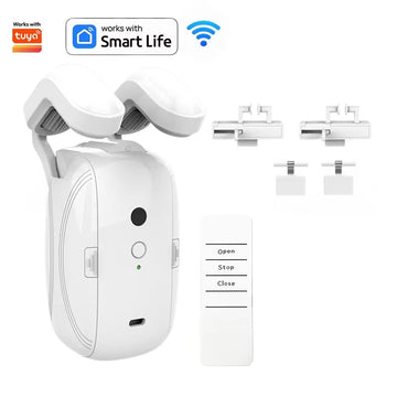 Smart Automatic Curtain Opener, Remote Control with App/Timer/Voice, with T/U/Rome Rod ,Wifi Bluetooth Automatic Light Sensor