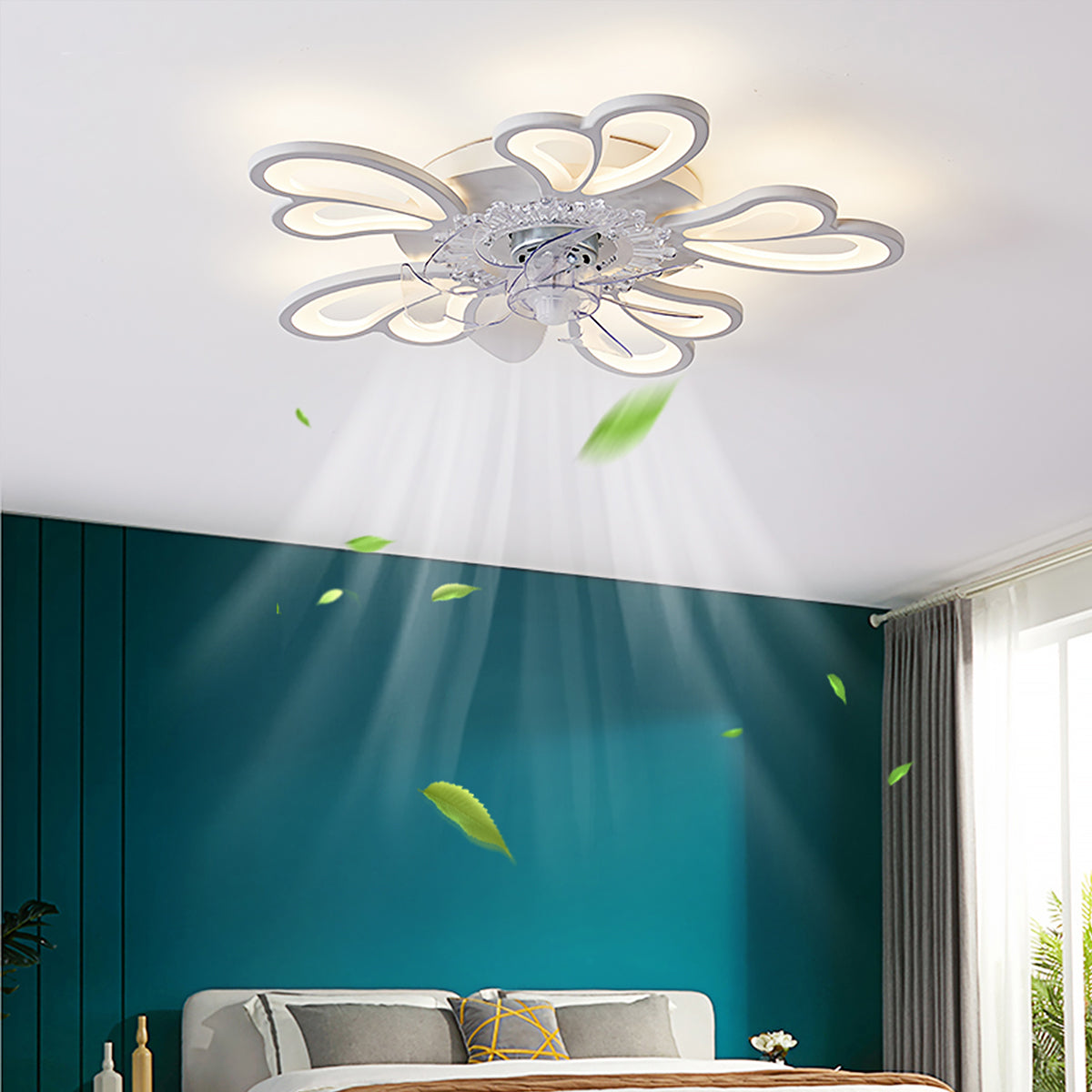 Modern Simple Living Room Light New Quiet Bedroom Ceiling Fan Light