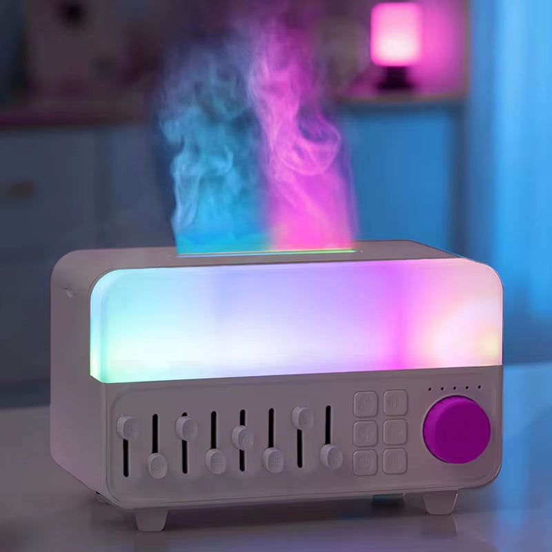 Transform Your Space with the 4-in-1 White Noise Aroma Diffuser, Humidifier, LED Lamp, and Bluetooth Speaker for a Relaxing Home Office Experience