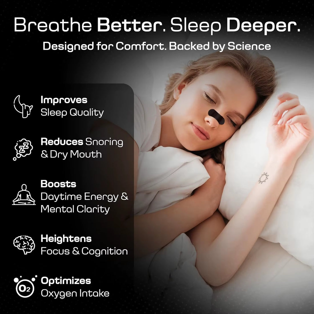 30-Pack Nasal Strips for Snoring Relief and Enhanced Breathing Comfort During Sleep