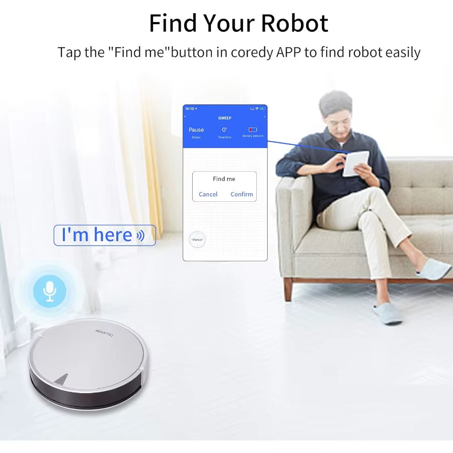 X5 Robot Vacuum and Mop Cleanerelectric Water Tank 2 in 1 2000Pa Suction Sweeping and Mopping Vacuuming APP Control Self-Chargi