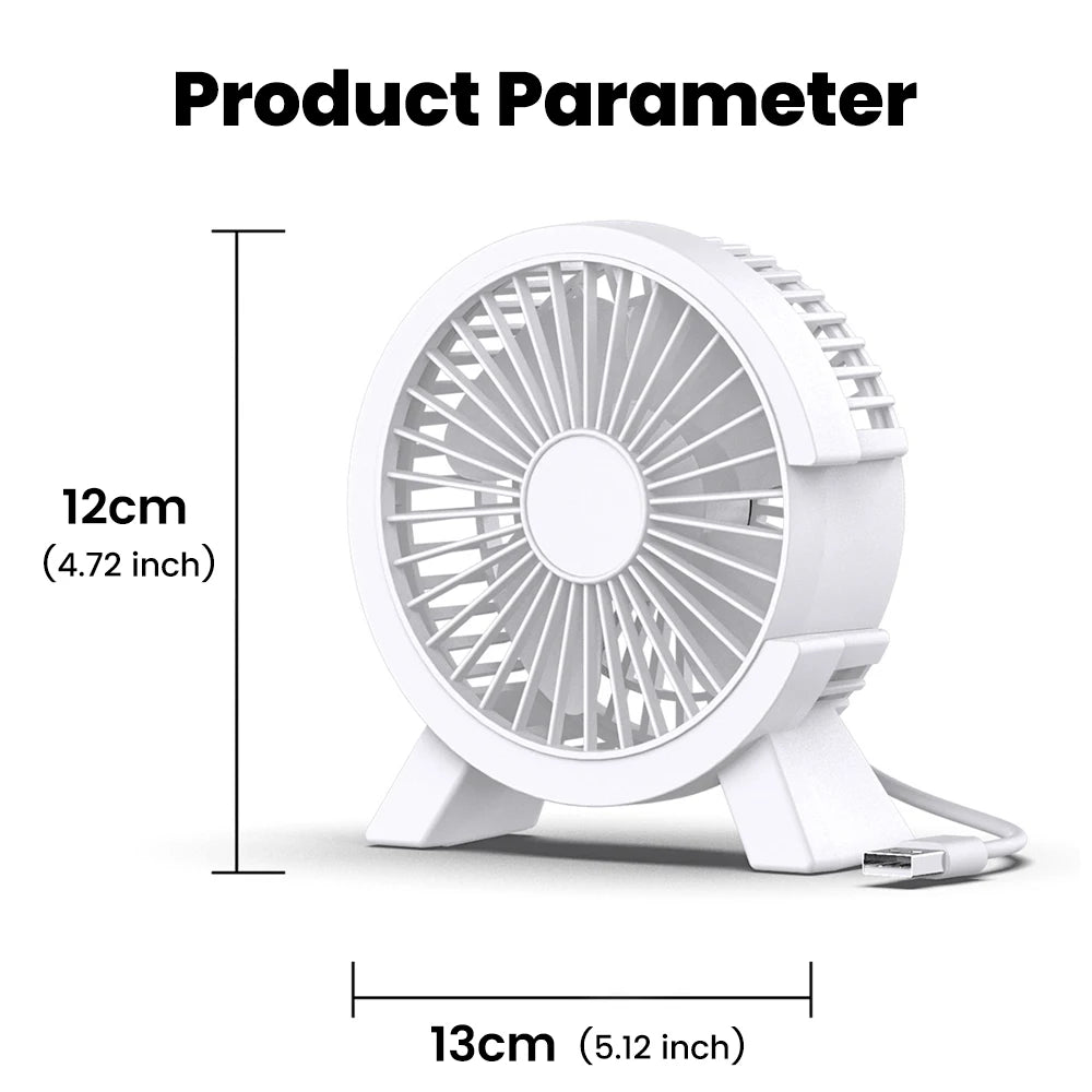 Portable Mini USB Rechargeable Table Fan for Home, Office, and Dormitory Use