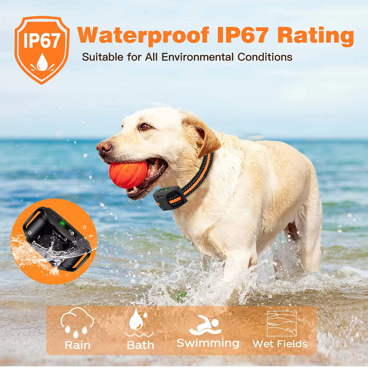 3300Ft Waterproof Electric Dog Training Collar with Remote Control for Pets Weighing 5-120 lbs - Features Shock and Vibration Modes